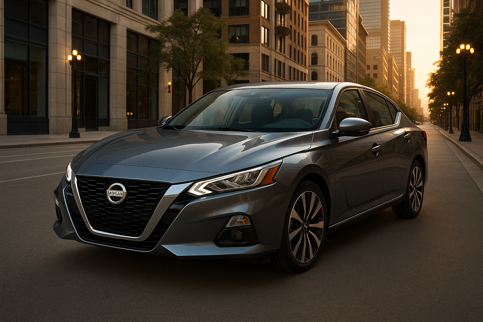 Modern Nissan at Sunset